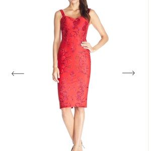 Dress the population Jaida Red Rouge Classic Sheath Dress